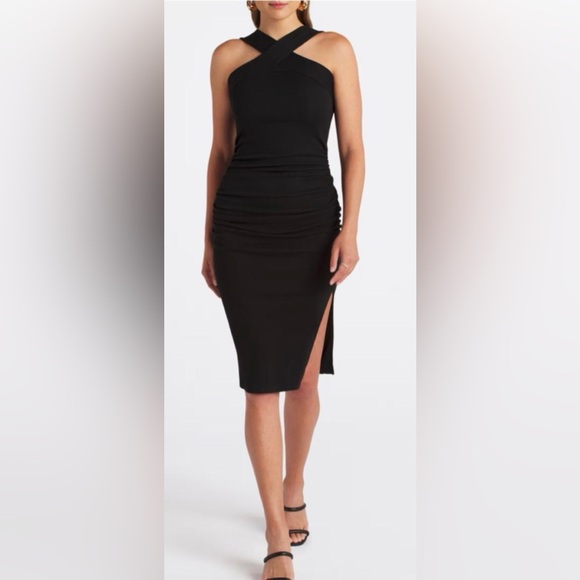 Michael Stars Opaline Dress Ultra Rib in Black - Picture 1 of 12